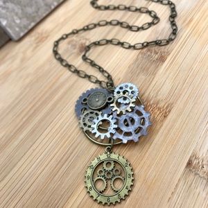 Steampunk Necklace Handmade Repurposed Unique